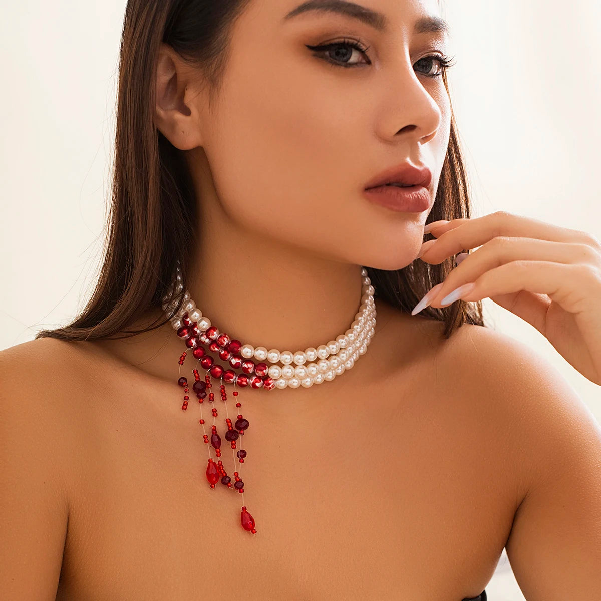 Red Blood Pearl Necklace