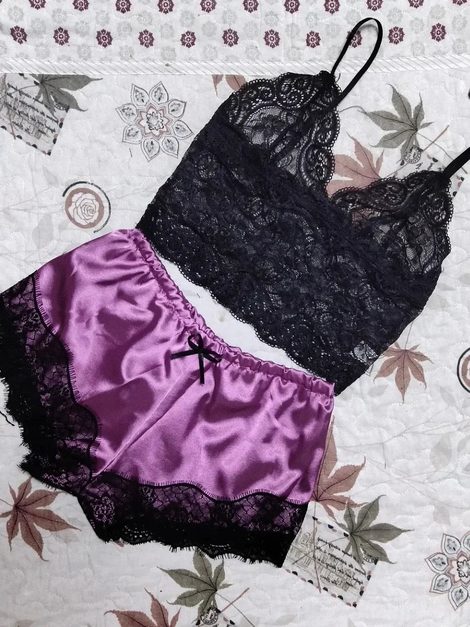 Lace & Silk Short Pijamas