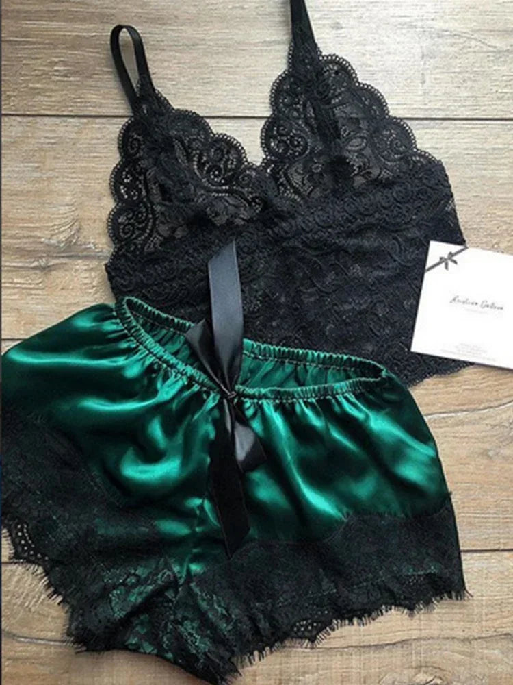 Lace & Silk Short Pijamas
