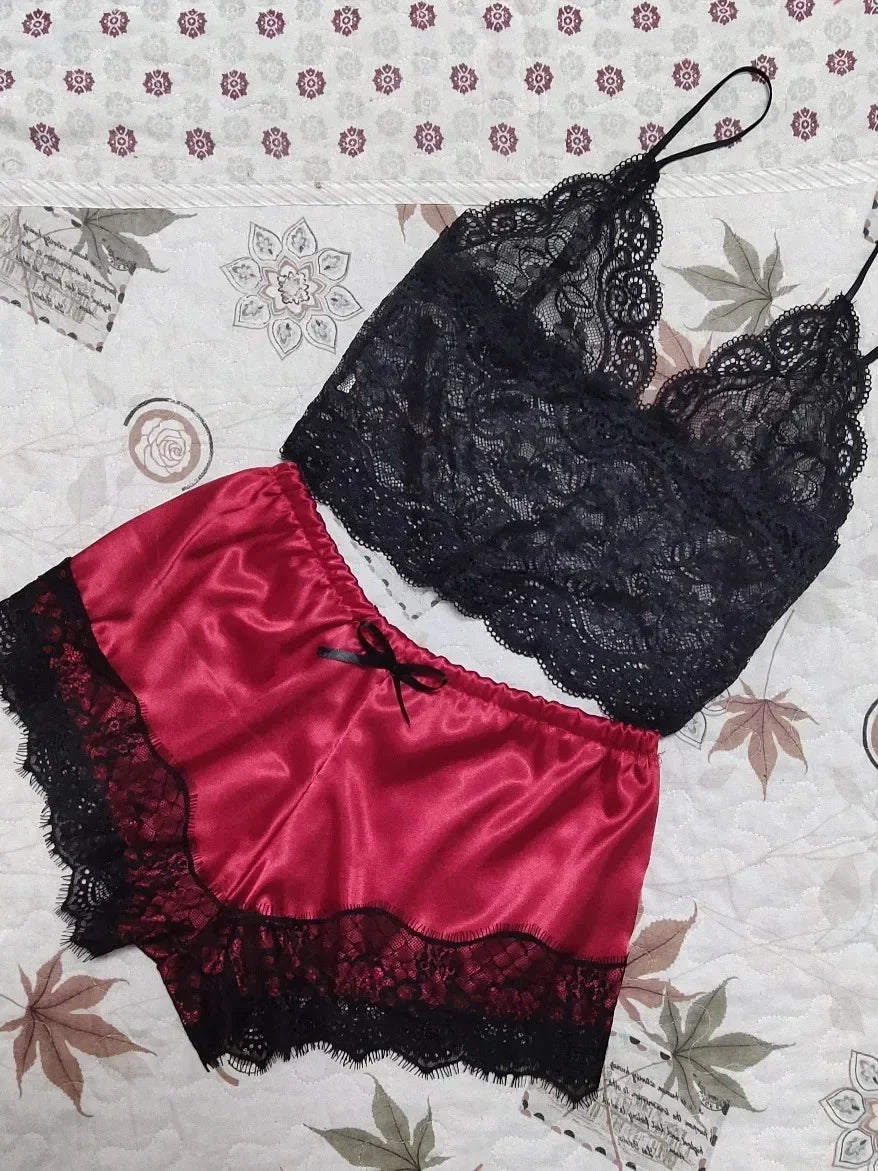 Lace & Silk Short Pijamas