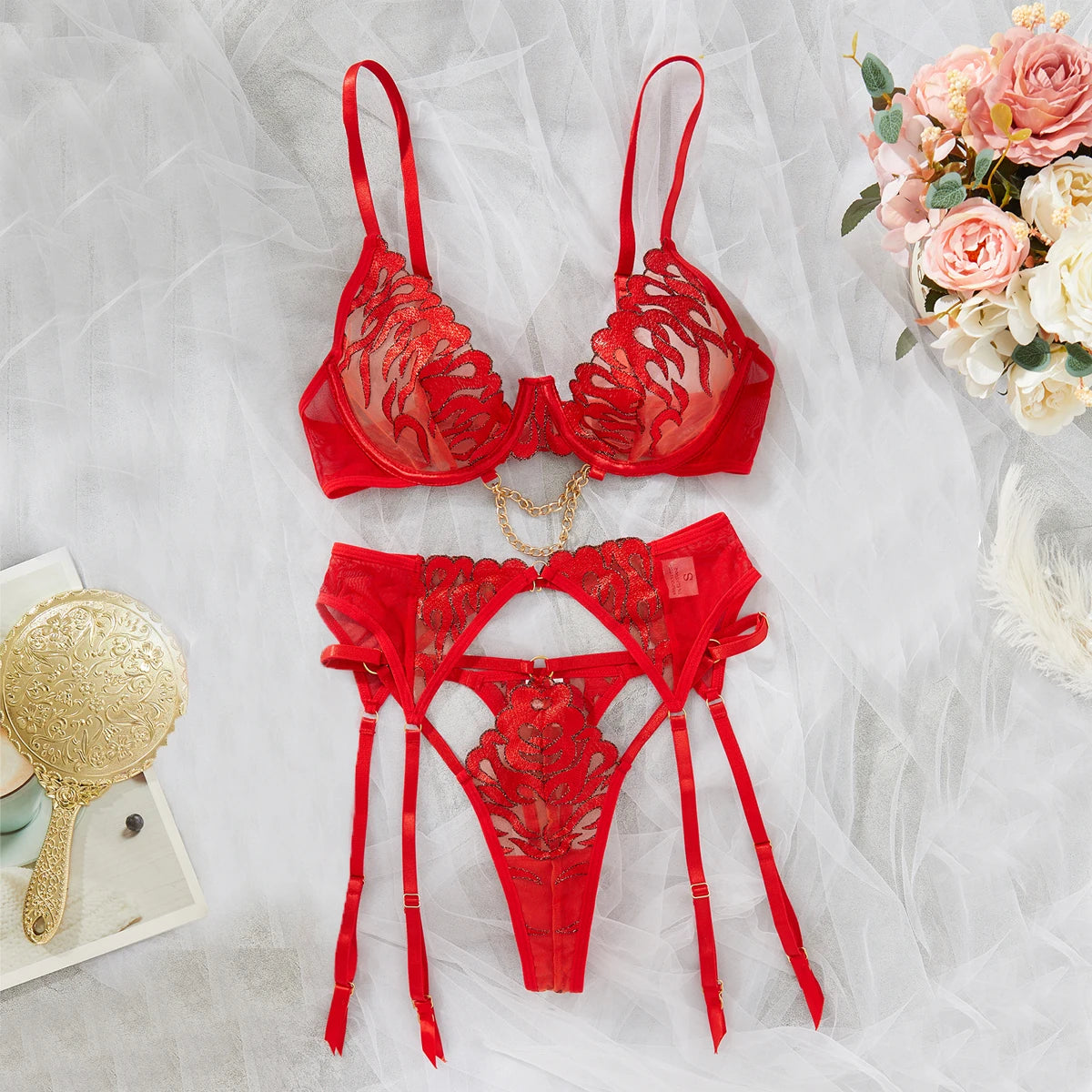 Flame Chain Bra Lingerie