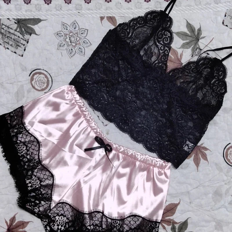 Lace & Silk Short Pijamas