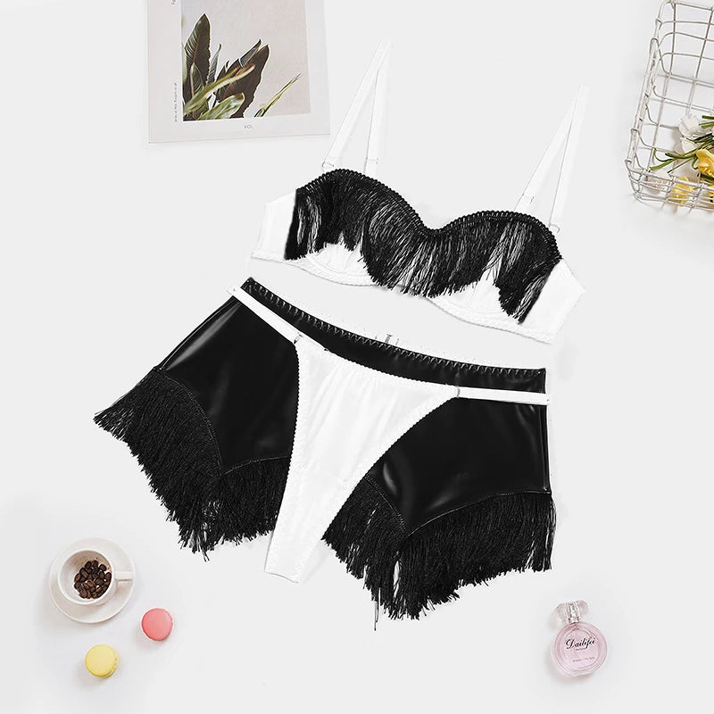 Black and White Leather Set