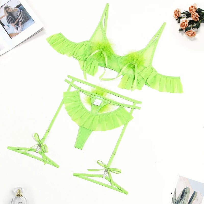 5 Piece Lingerie Set with Garter