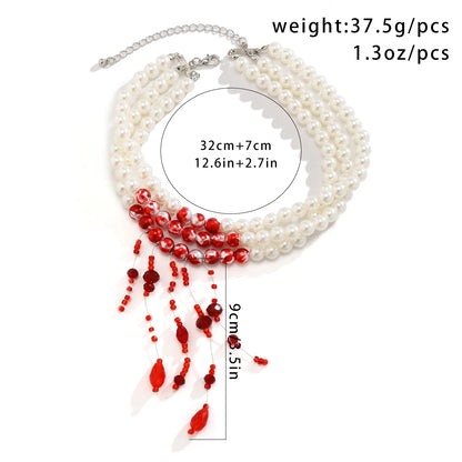 Red Blood Pearl Necklace