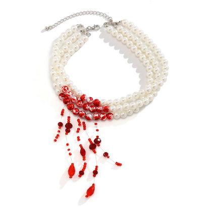 Red Blood Pearl Necklace