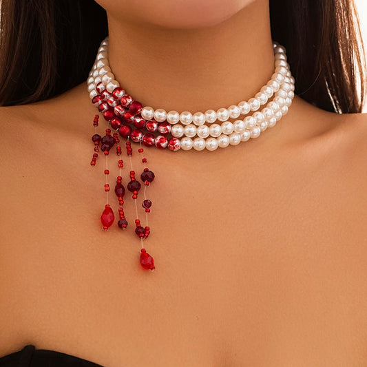 Red Blood Pearl Necklace