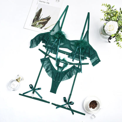 5 Piece Lingerie Set with Garter