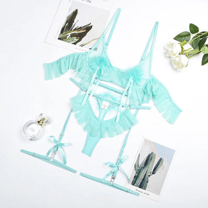 5 Piece Lingerie Set with Garter