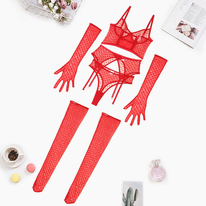 Polka Dot Mesh With Gloves