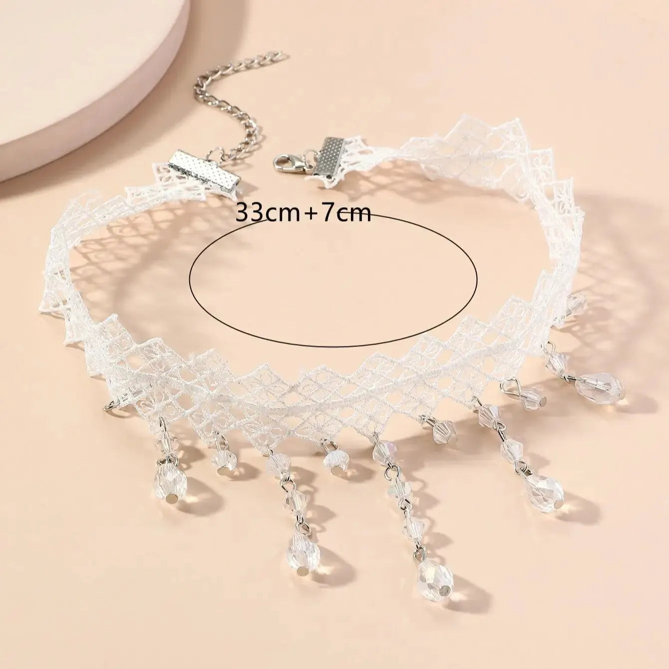 Black Lace Crystal Necklace